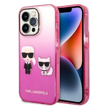 Karl Lagerfeld KLHCP14LTGKCP iPhone 14 Pro 6,1" hardcase roze/pink Gradient Ikonik Karl & Choupette