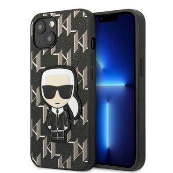 Karl Lagerfeld KLHCP13SPMNIKBK iPhone 13 mini 5,4" hardcase zwart/zwart Monogram Ikonik Patch