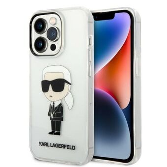 Karl Lagerfeld KLHCP14LHNIKTCT iPhone 14 Pro 6,1" transparant hardcase Iconisch Karl Lagerfeld