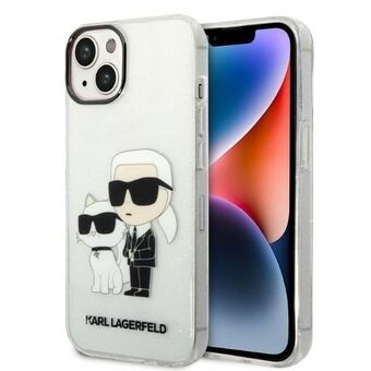 Karl Lagerfeld KLHCP14MHNKCTGT iPhone 14 Plus 6,7" transparante harde hoes Glitter Karl&Choupette