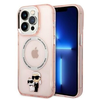 Karl Lagerfeld KLHMP14XHNKCIP iPhone 14 Pro Max 6,7" hardcase roze/roze Iconic Karl&Choupette Magsafe