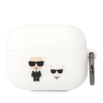 Karl Lagerfeld KLACAPSILKCW AirPods Pro hoesje wit/white Silicone Karl & Choupette