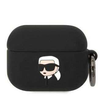 Karl Lagerfeld KLAPRUNIKK AirPods Pro hoes zwart/black Silicone Karl Head 3D