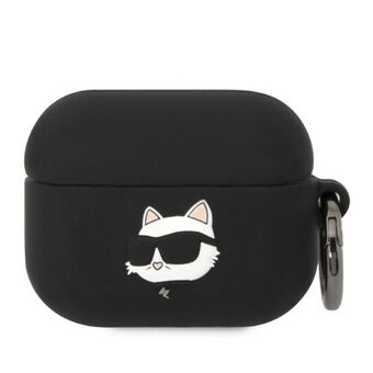 Karl Lagerfeld KLAPRUNCHK AirPods Pro hoes zwart/zwart Silicone Choupette Head 3D