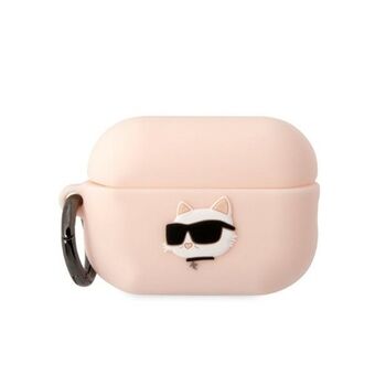 Karl Lagerfeld KLAP2RUNCHP AirPods Pro 2 hoes roze/roze Silicone Choupette Head 3D