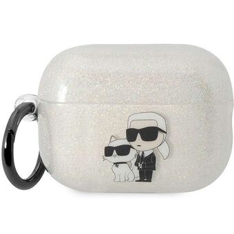 Karl Lagerfeld KLAP2HNKCTGT Airpods Pro 2 hoes transparant Glitter Karl&Choupette