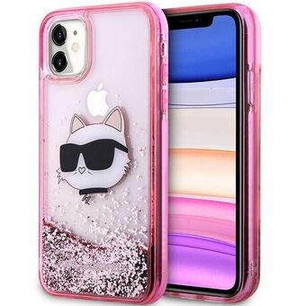 Karl Lagerfeld KLHCN61LNCHCP iPhone 11/ XR roze/pink hardcase Glitter Choupette Hoofd