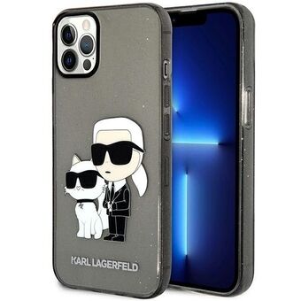 Karl Lagerfeld KLHCP12MHNKCTGK iPhone 12 /12 Pro 6,1" zwart/black hardcase Gliter Karl&Choupette