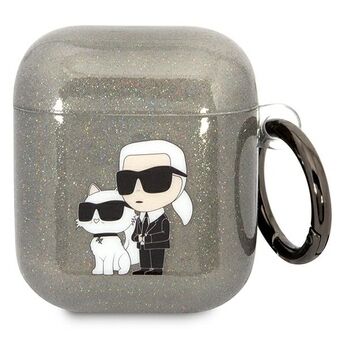 Karl Lagerfeld KLA2HNKCTGK Airpods 1/2 hoes zwart/zwart Glitter Karl&Choupette