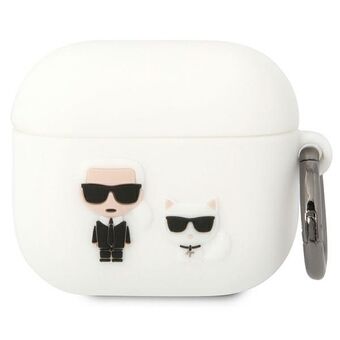 Karl Lagerfeld KLACA3SILKCW AirPods 3 hoesje wit Siliconen Karl & Choupette