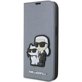 Karl Lagerfeld KLBKP14XSANKCPG iPhone 14 Pro Max 6,7" plank zilver/zilver Saffiano Karl & Choupette