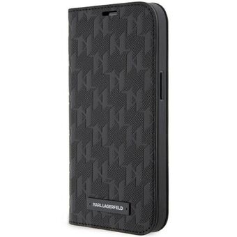 Karl Lagerfeld KLBKP14LSAKLHPK iPhone 14 Pro 6.1" plank zwart/zwart Saffiano Monogram