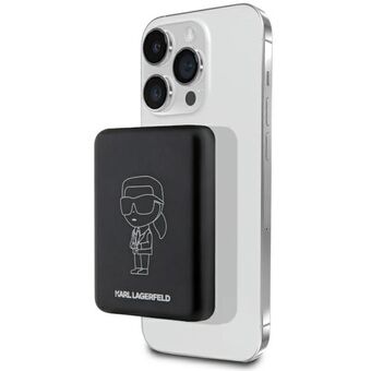 Karl Lagerfeld Inductieve powerbank KLPBMKIOTTGK 5W 3000mAh zwart/zwart Ikonik MagSafe