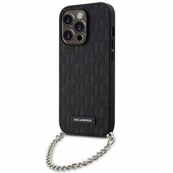 Karl Lagerfeld KLHCP14LSACKLHPK iPhone 14 Pro 6.1" zwart/zwart hardcase Saffiano Monogram Chain