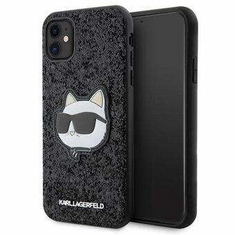 Karl Lagerfeld KLHCN61G2CPK iPhone 11 / Xr 6.1" zwart/zwart hardcase Glitter Choupette-patch