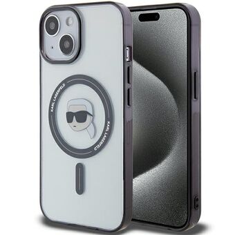 Karl Lagerfeld KLHMP15SHKHNOTK iPhone 15 / 14 / 13 6.1" doorzichtige hardcase IML Karl\'s Head MagSafe