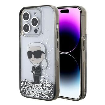 Karl Lagerfeld KLHCP15LLKKNSK iPhone 15 Pro 6.1" doorzichtige hardcase vloeibare glitter Ikonik