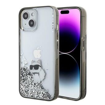 Karl Lagerfeld KLHCP15SLKCNSK iPhone 15 / 14 / 13 6.1" transparante hardcase Liquid Glitter Choupette