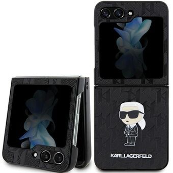 Karl Lagerfeld KLHCZF5SAPKINPK Z Flip5 F731 hardcase zwart/black Saffiano Monogram Ikonik Pin