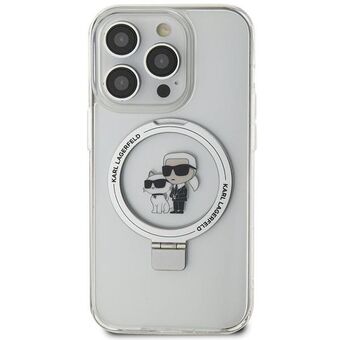 Karl Lagerfeld KLHMN61HMRSKCH iPhone 11 / Xr 6.1" witte hardcase Ring Stand Karl&Choupettte MagSafe.