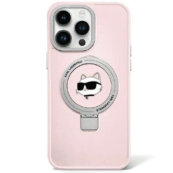 Karl Lagerfeld KLHMP15SHMRSCHP iPhone 15 6.1" roze/roze hardcase ring stand Choupette hoofd MagSafe.