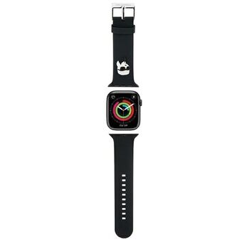 Karl Lagerfeld Pasek KLAWLSLKNK Apple Watch 42/44/45/49mm czarny/zwarte band 3D Rubber Karl Hoofd