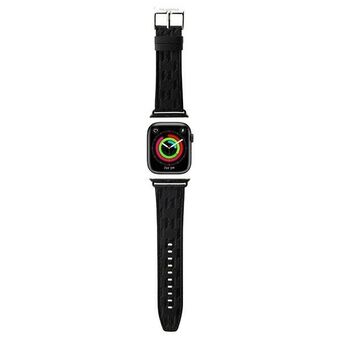 Karl Lagerfeld Pasek KLAWLSAKLHPK Apple Watch 42/44/45/49mm zwart bandje Saffiano Monogram