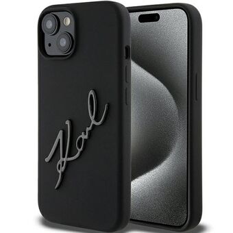 Karl Lagerfeld KLHCP15SSKSBMCK iPhone 15 / 14 / 13 6.1" zwart hardcase siliconen Karl Script.