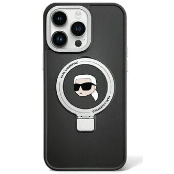Karl Lagerfeld KLHMP15MHMRSKHK iPhone 15 Plus 6.7" zwarte harde hoes met Ring Stand en Karl Head MagSafe.