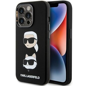 Karl Lagerfeld KLHCP15LSDHKCNK iPhone 15 Pro 6.1" zwart Silicone Karl&Choupette Head