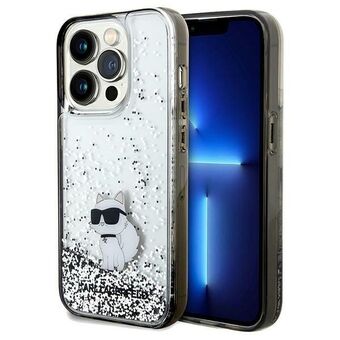 Karl Lagerfeld KLHCP14LLKCNSK iPhone 14 Pro, 6.1" transparante hardcase met vloeibare glitter Choupette.