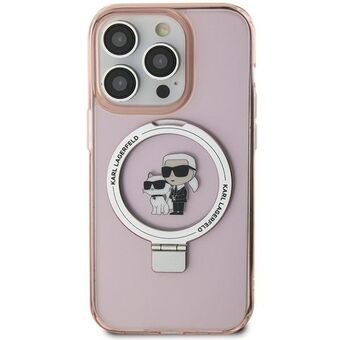 Karl Lagerfeld KLHMN61HMRSKCP iPhone 11 / Xr 6.1" roze/pink hardcase met Ring Stand Karl&Choupettte MagSafe.