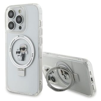 Karl Lagerfeld KLHMP13LHMRSKCH iPhone 13 Pro / 13 6.1" witte hardcase Ring Stand Karl&Choupette MagSafe