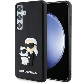 Karl Lagerfeld KLHCS24S3DRKCNK S24 S921 zwart hardcase 3D rubber Karl&Choupette