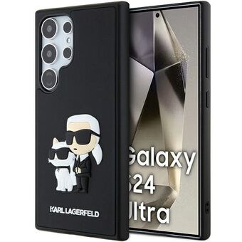 Karl Lagerfeld KLHCS24L3DRKCNK S24 Ultra S928 zwart hardcase 3D Rubber Karl&Choupette