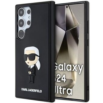 Karl Lagerfeld KLHCS24L3DRKINK S24 Ultra S928 zwarte harde koffer met 3D rubberen Ikonik