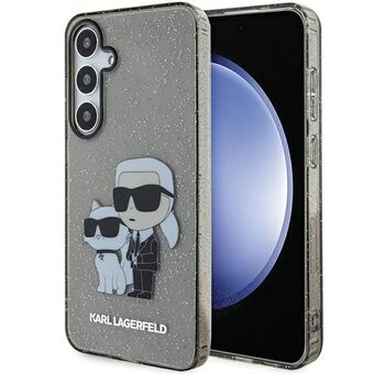 Karl Lagerfeld KLHCS24SHNKCTGK S24 S921 zwart hardcase Glitter Karl & Choupette