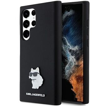 Karl Lagerfeld KLHCS23LSMHCNPK S23 Ultra S918 zwart/zwart hardcase siliconen Choupette metalen pin.