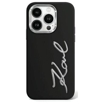 Karl Lagerfeld KLHCP15LSCMSMVK iPhone 15 Pro 6.1" zwart hardcase hoesje Siliconen Metalen Script Logo