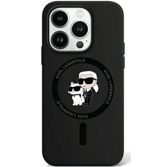 Karl Lagerfeld KLHMP15LSCMKCRHK iPhone 15 Pro 6.1" zwart hardcase siliconen Karl & Choupette MagSafe.