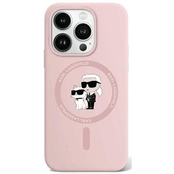 Karl Lagerfeld KLHMP15LSCMKCRHP iPhone 15 Pro 6.1" roze/roze hardcase Siliconen Karl & Choupette MagSafe.