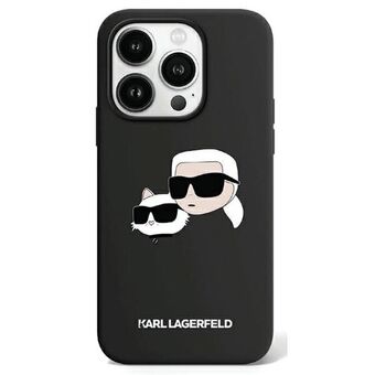 Karl Lagerfeld KLHMP15SSKCHPPLK iPhone 15 / 14 / 13 6.1" zwarte hardcase Silicone Karl & Choupette MagSafe.