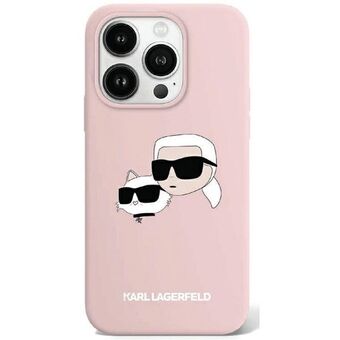 Karl Lagerfeld KLHMP15SSKCHPPLP iPhone 15 / 14 / 13 6.1" roze hardcase Siliconen Karl & Choupette MagSafe