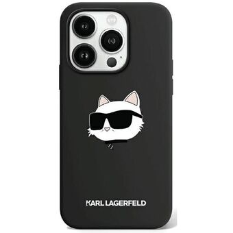 Karl Lagerfeld KLHMP15LSCHPPLK iPhone 15 Pro 6.1" zwart hardcase Silicone Choupette Head MagSafe