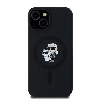 Karl Lagerfeld KLHMN61SCMKCRHK iPhone 11 / Xr 6.1" zwarte hardcase Siliconen Karl & Choupette MagSafe