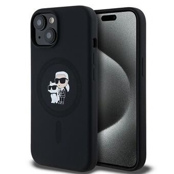 Karl Lagerfeld KLHMP15SSCMKCRHK iPhone 15 / 14 / 13 6.1" zwarte hardcase Siliconen Karl & Choupette MagSafe