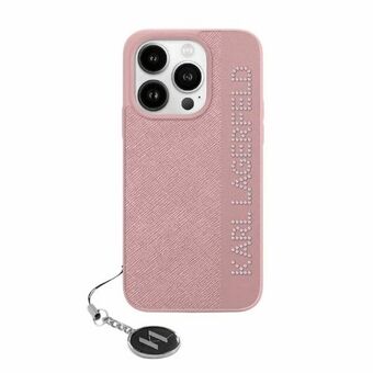 Karl Lagerfeld KLHCP15XPSAKDGCP iPhone 15 Pro Max 6.7" roze/pink hardcase Saffiano Rhinestones & Charm