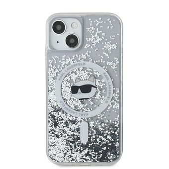 Karl Lagerfeld KLHMN61LGCHSGH iPhone 11 / Xr 6.1" hardcase transparant Liquid Glitter Choupette Head Magsafe.