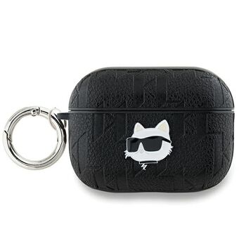 Karl Lagerfeld KLAP2PGCHPK AirPods Pro 2 (2022/2023) hoesje czarny/zwart Monogram Choupette Head