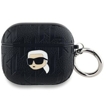 Karl Lagerfeld KLA3PGKIPK AirPods 3 hoesje zwart Monogram Karl Hoofd